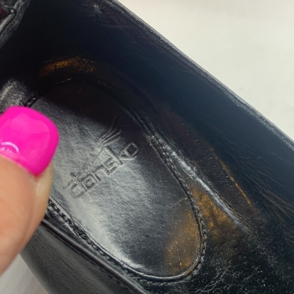 Dansko Black Leather Heeled Loafer Sz 8 /38. DAN0214A - Picture 8 of 12